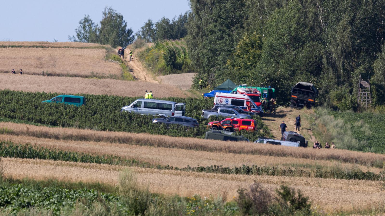 Emergency teams deployed after the fall of a Russian cruise missile in Poland.