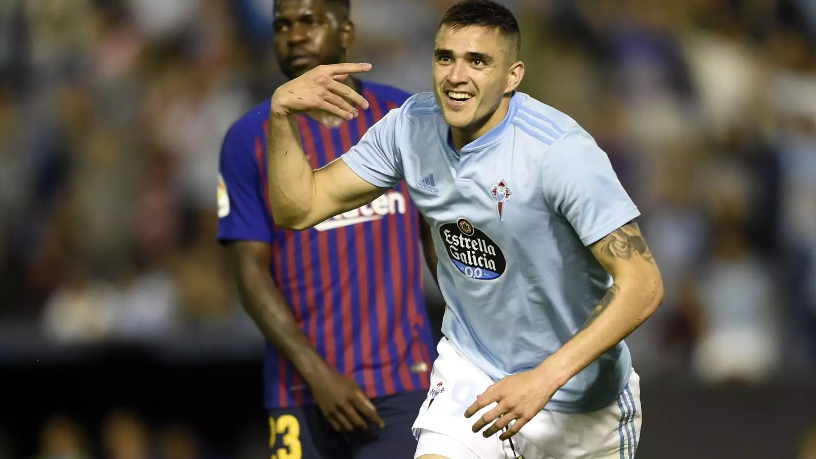 Celebració de Maxi Gómez
