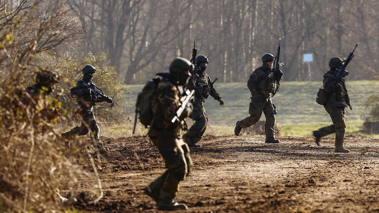 German soldiers during NATO military exercises.