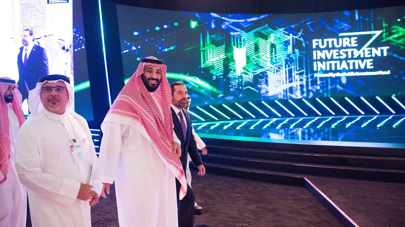 El príncep hereu saudita, Mohamed Bin Salman, avui al fòrum d'inversors de Riad.