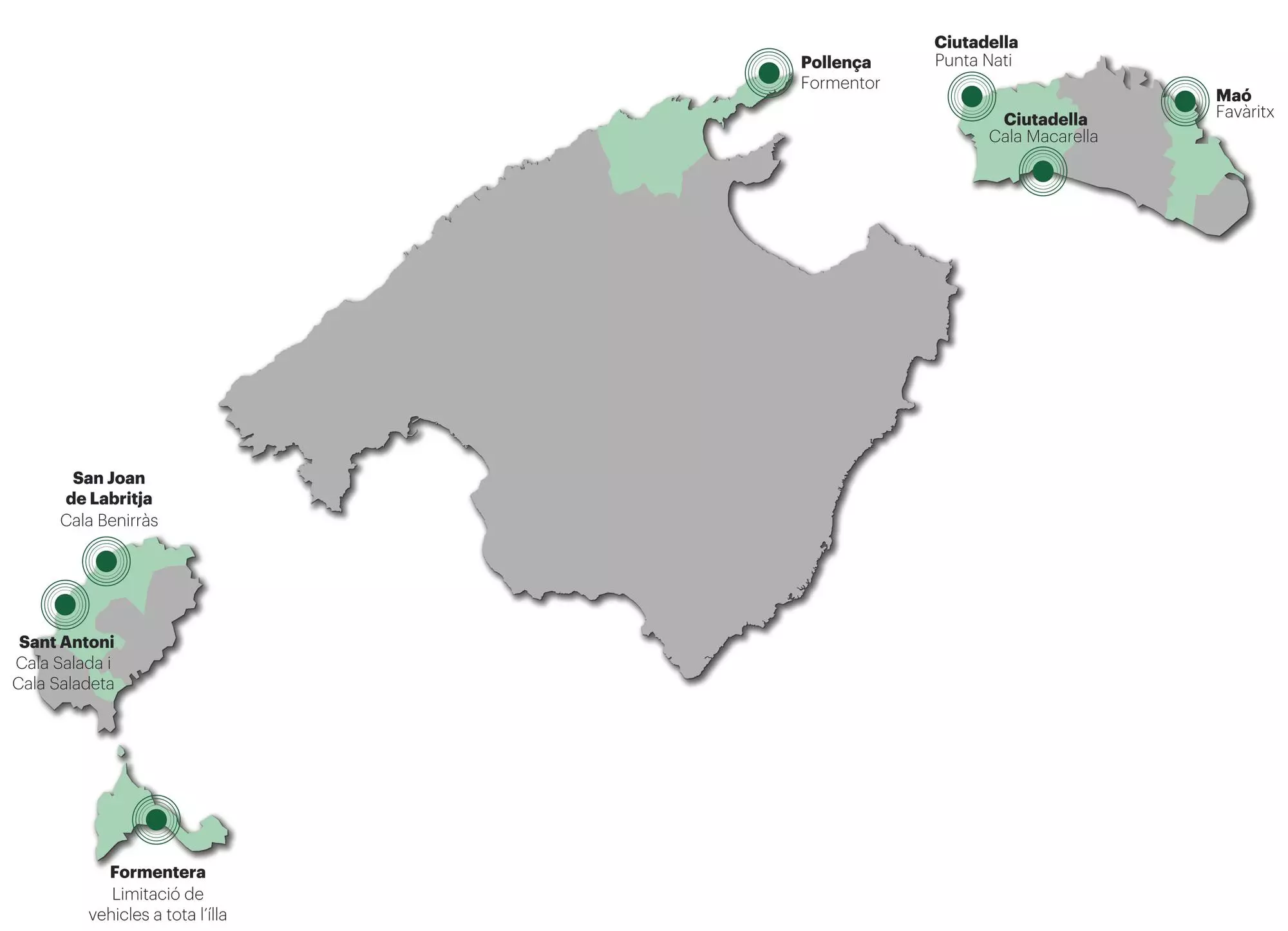 Les zones limitades.