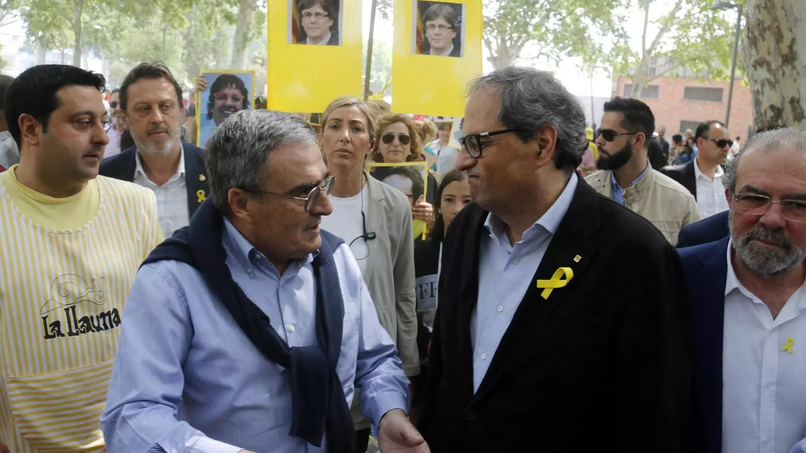 Torra demana a Ros "lluitar junts per la llibertat d'expressió" i que no criminalitzi els llaços grocs