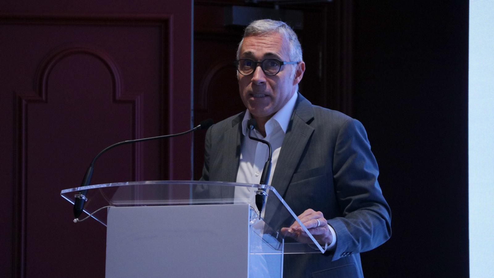 The CEO of Banc Sabadell, Marc Armengol, during his speech at the Círculo Ecuestre.