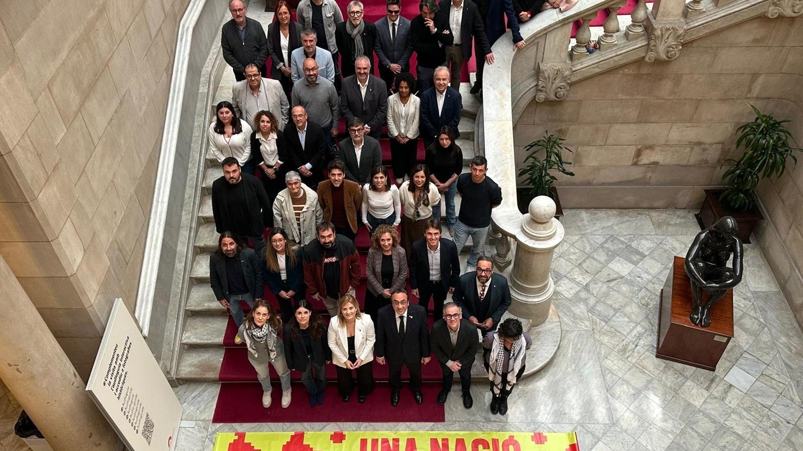 Support from Junts, ERC, Comuns and CUP in the Catalonia-Palestine match.