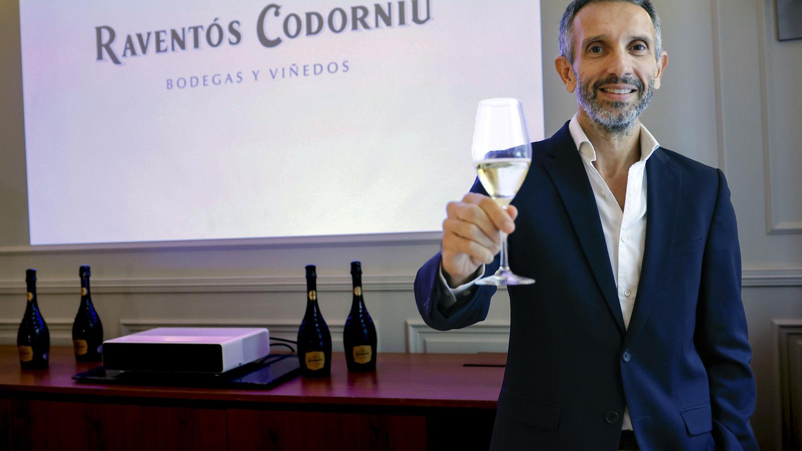 El consejero delegado de Raventós Codorníu, Sergio Fuster, en la presentación de resultados del grupo.