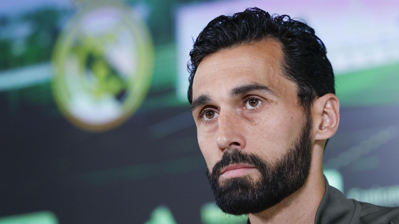 The coach of Real Madrid, Álvaro Arbeloa, in this Wednesday's press conference