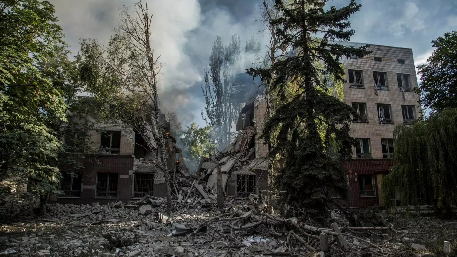 La ciudad de Lissitxansk, en la región ucraniana de Lugansk, destruida por la artillería rusa