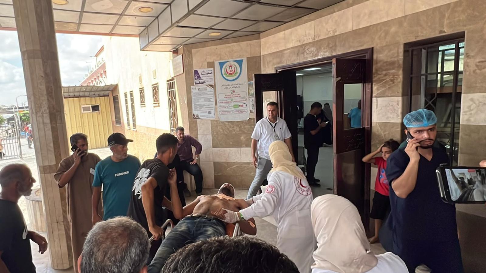 Transfer of wounded to the Nasser hospital in Khan Yunis after an Israeli attack, September 23, 2026.