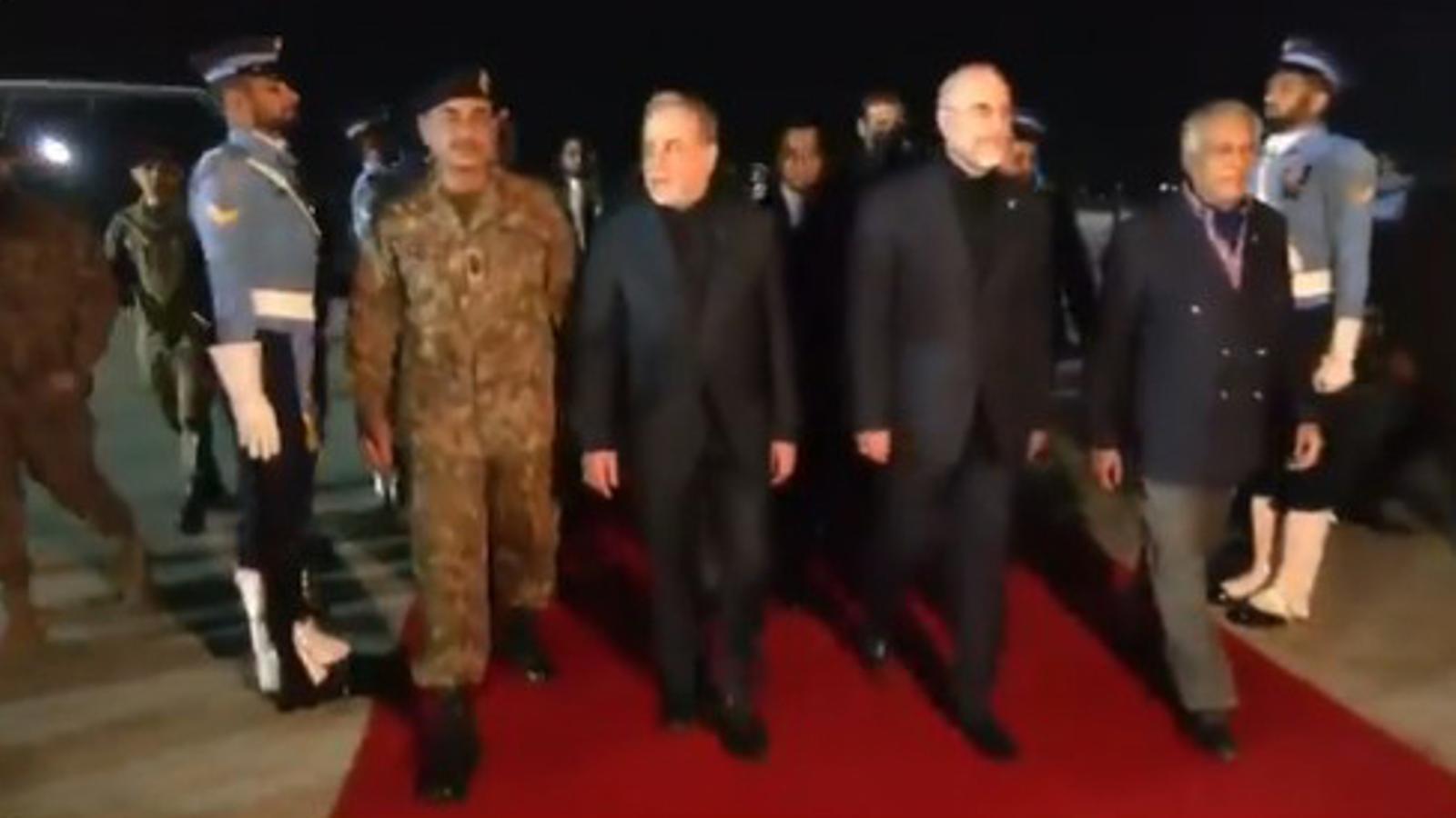 The Iranian delegation upon their arrival in Islamabad.