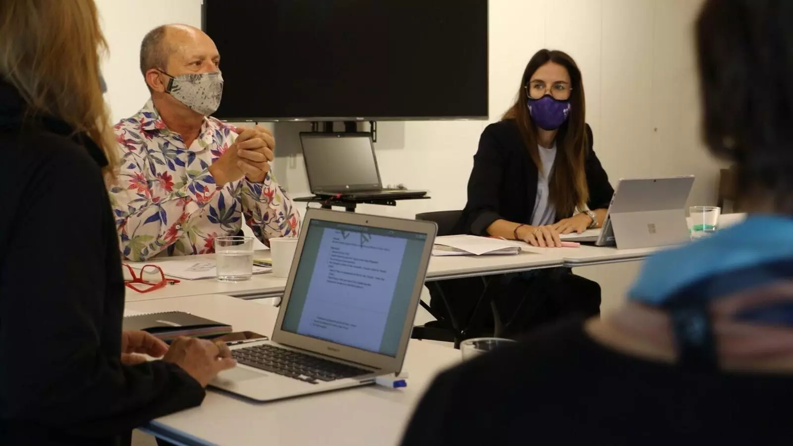 El Consell Assessor del Patrimoni Cultural (CAP), encapçalat per la ministra de Cultura i Esports, Sílvia Riva, i el director del departament de Patrimoni Cultural, Xavier Llovera. / E. C. (ANA)