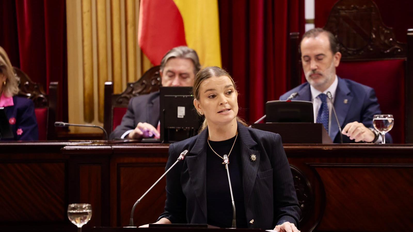 Marga Prohens this morning at the Parliament