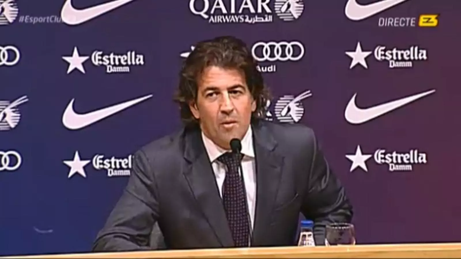 Toni Freixa compareix en roda de premsa després d'una reunió de la Junta del Barça