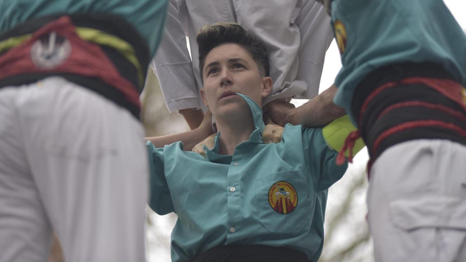 Laura Ràfols with the Sagrada Familia Castellers