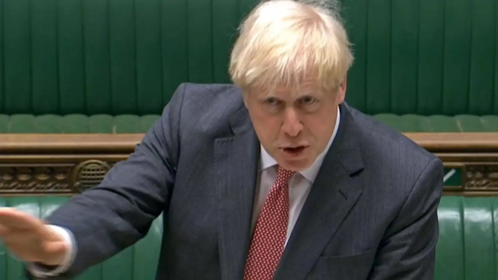Boris Johnson, en un moment de la seva intervenció al parlament aquest dilluns a la tarda