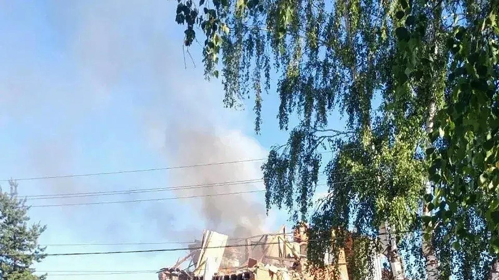 A photo provided by the official Telegram channel of Moscow Region Governor Andrei Vorobyev shows a damaged house after a Ukrainian drone attack in Yegoryevsk, Moscow Region of Russia, on June 30, 2026.