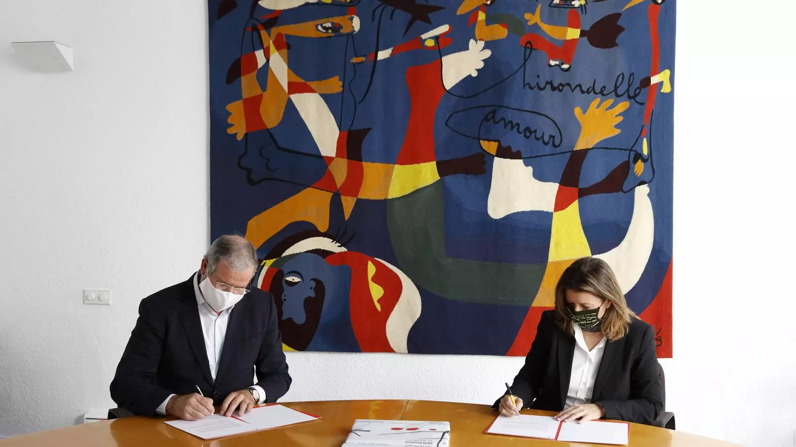 Albert Agustí i Sara Puig durant l'acte