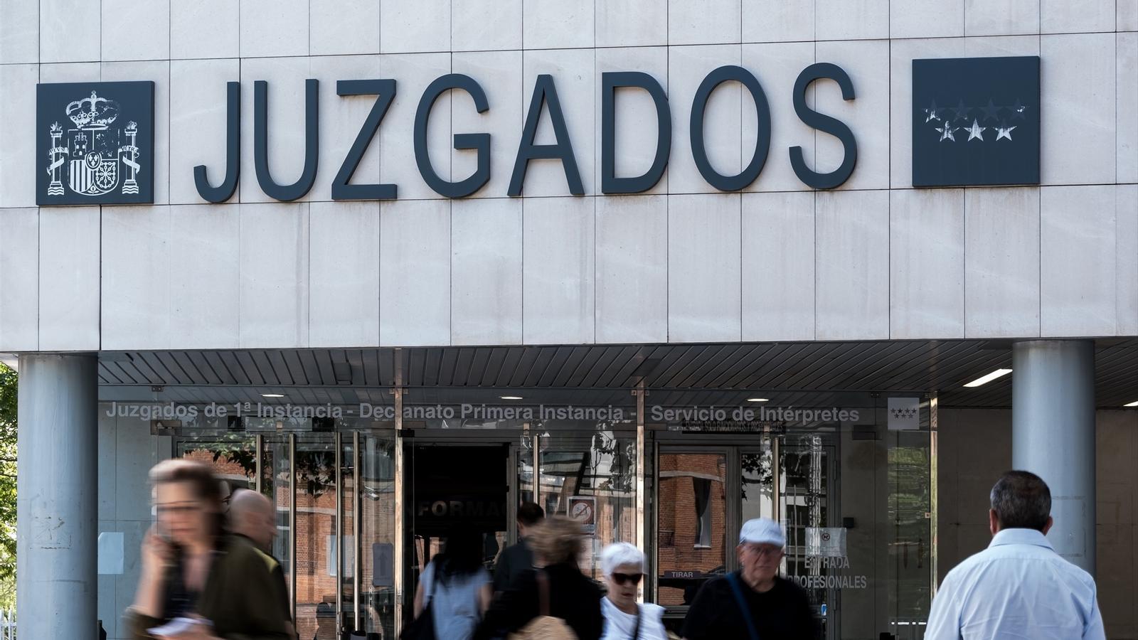 Facade of the courts in Plaza Castilla, Madrid