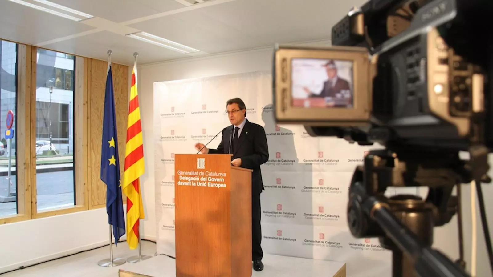 El president de la Generalitat, Artur Mas, durant la roda de premsa a Brussel·les / ACN