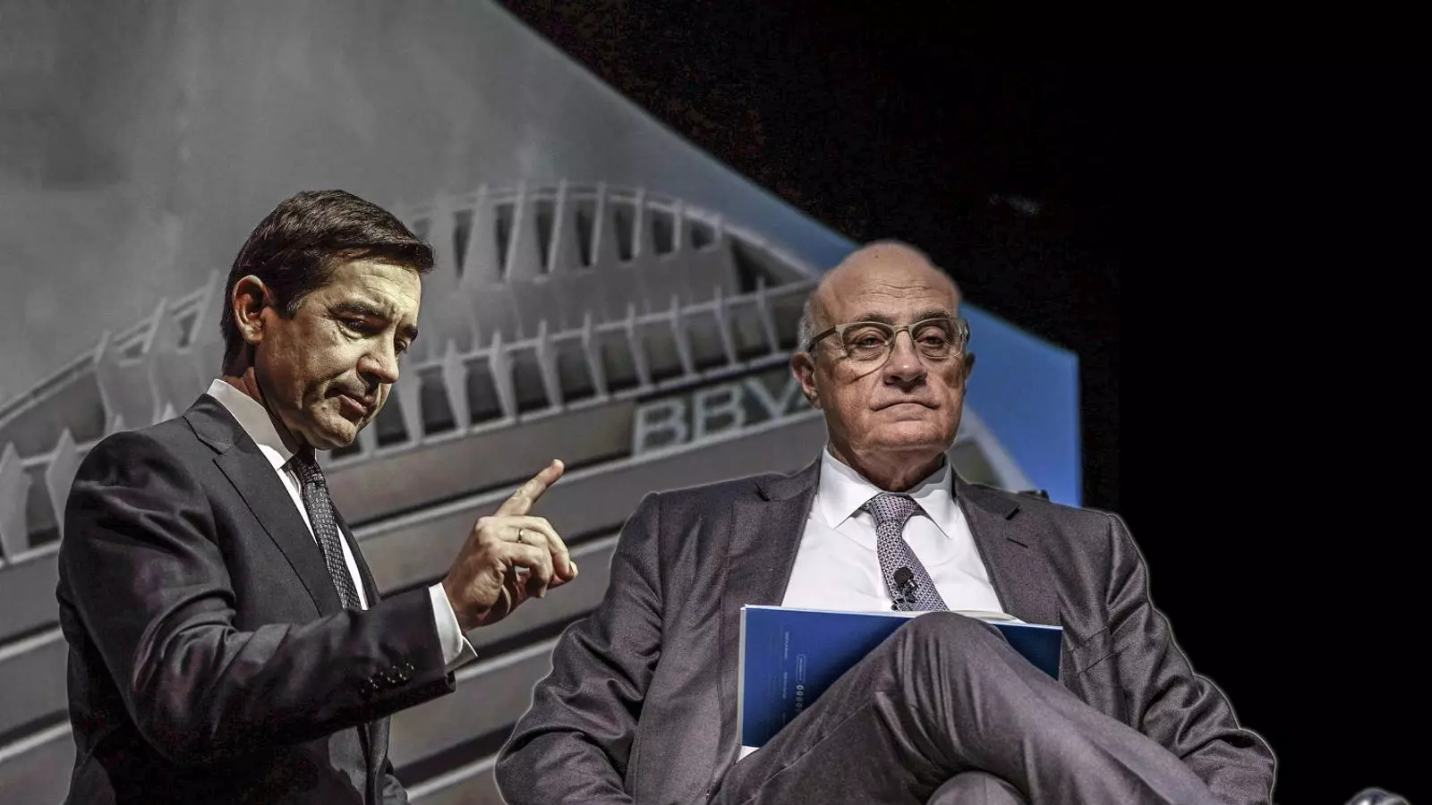 Carlos Torres, president del BBVA, i Josep Oliu, president del Sabadell.