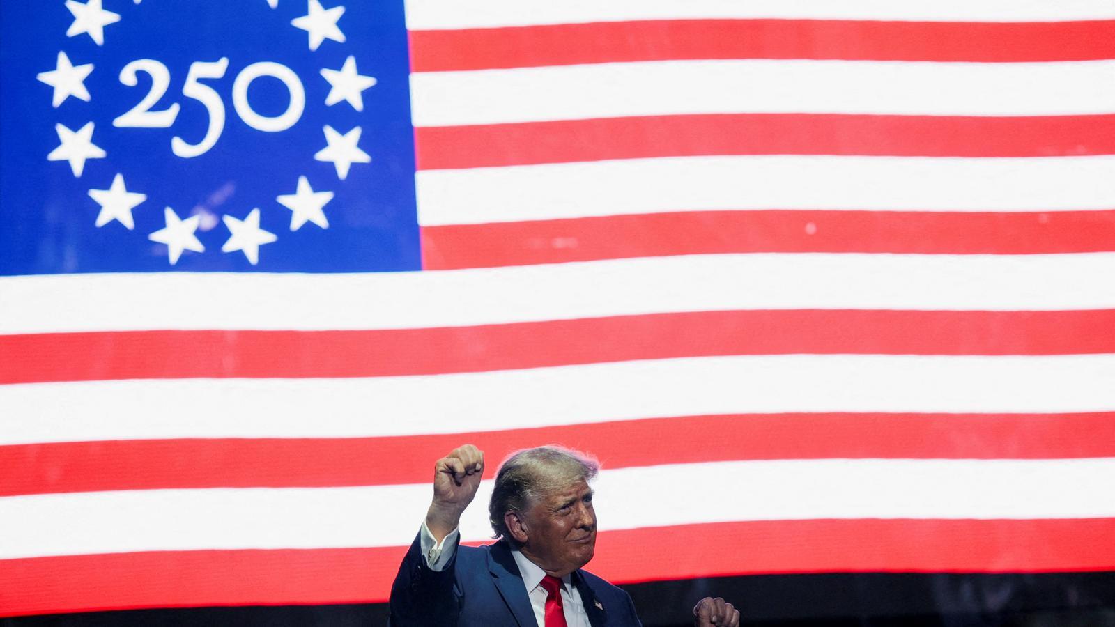 El presidente Trump este miércoles en Washington, en los actos de conmemoración de la independencia de los EE. UU.