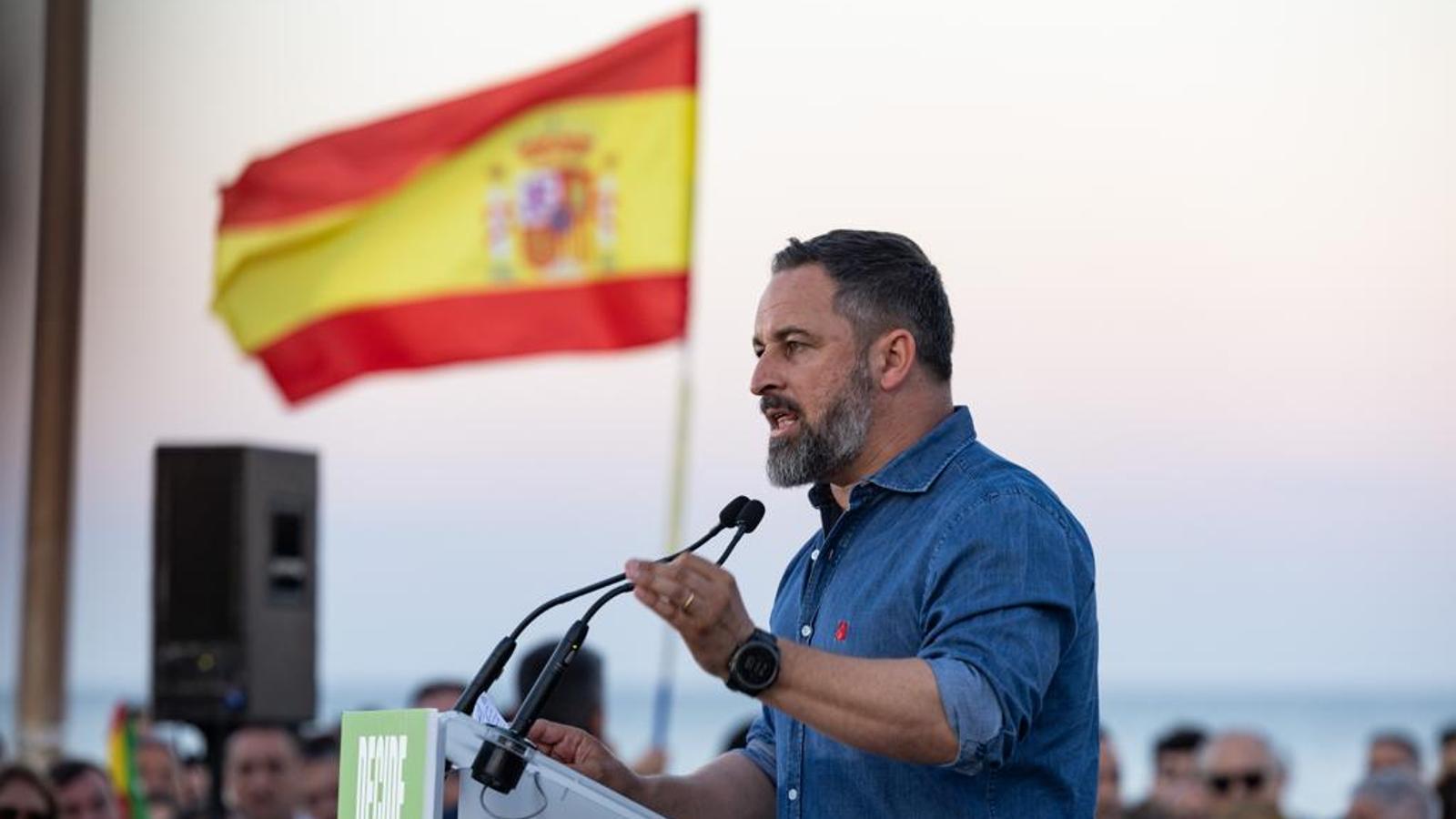 Santiago Abascal at the Barceloneta rally
