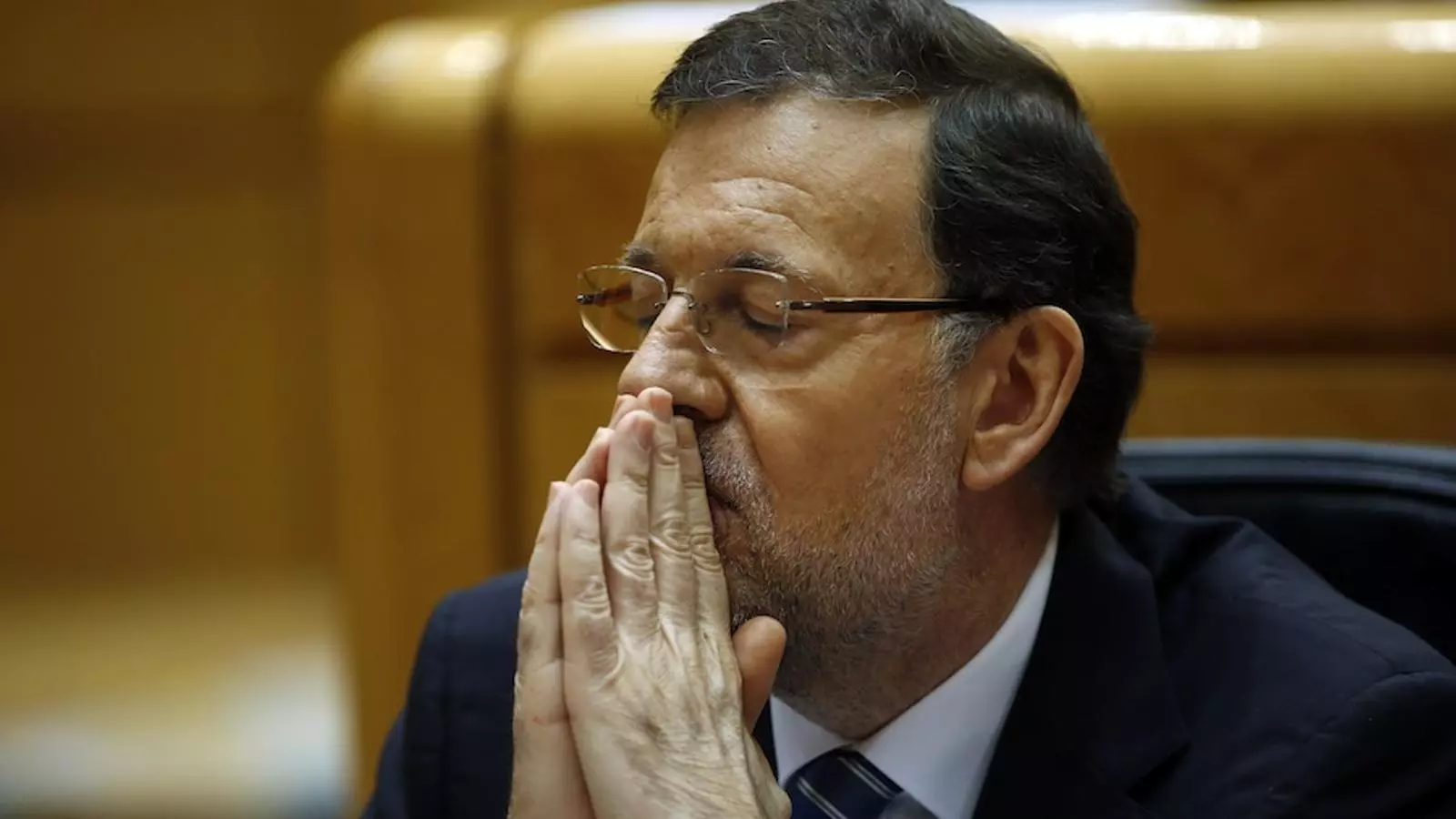 El president del govern espanyol, Mariano Rajoy, compareix davant dels diputats del Congrés (a l'edifici del Senat perquè la seu del Congrés està en obres) per parlar del cas Bárcenas. Aquí, assegut al seu escó / REUTERS