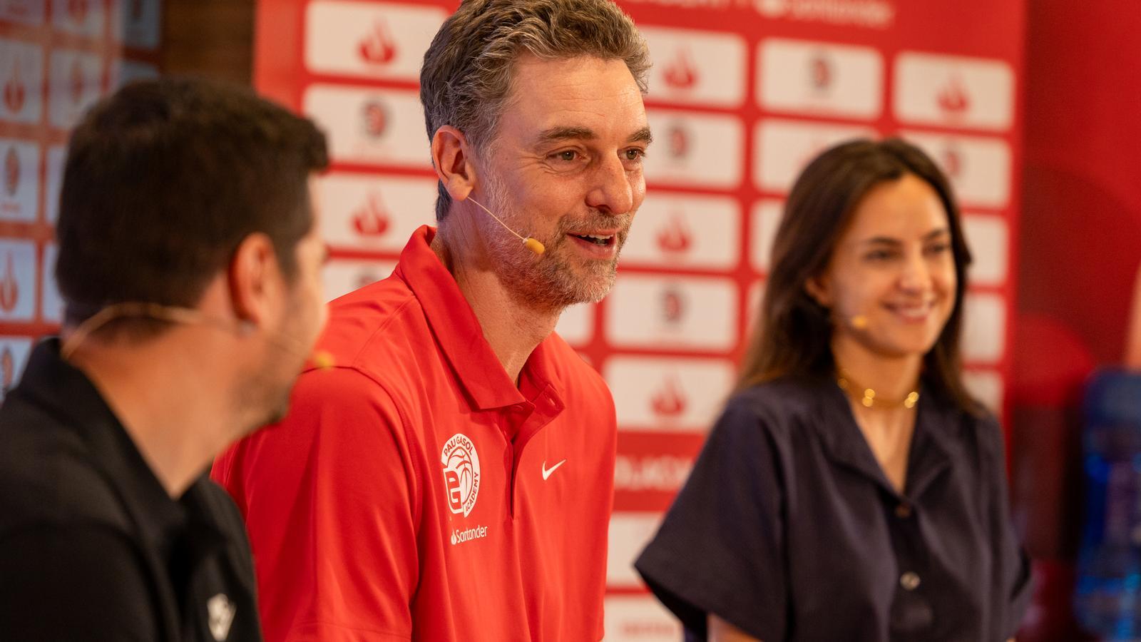 Pau Gasol, durante la presentación de la Pau Gasol Academy by Santander.