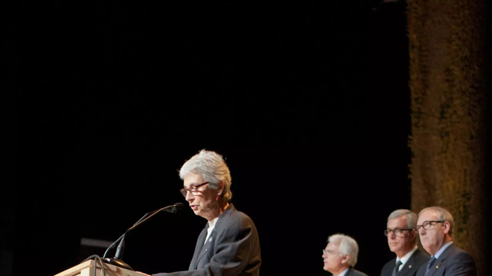 La presidenta d'Òmnium Cultural, Muriel Casals, ahir a la Nit de Santa Llúcia.