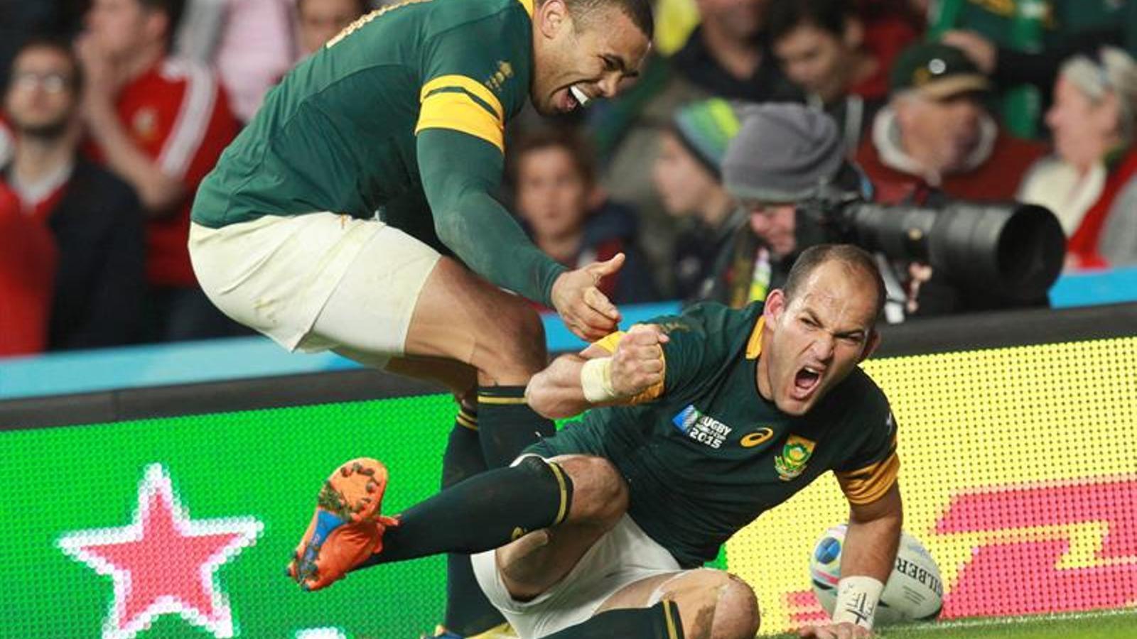 Fourie du Preez, celebrant el seu assaig amb Bryan Habana