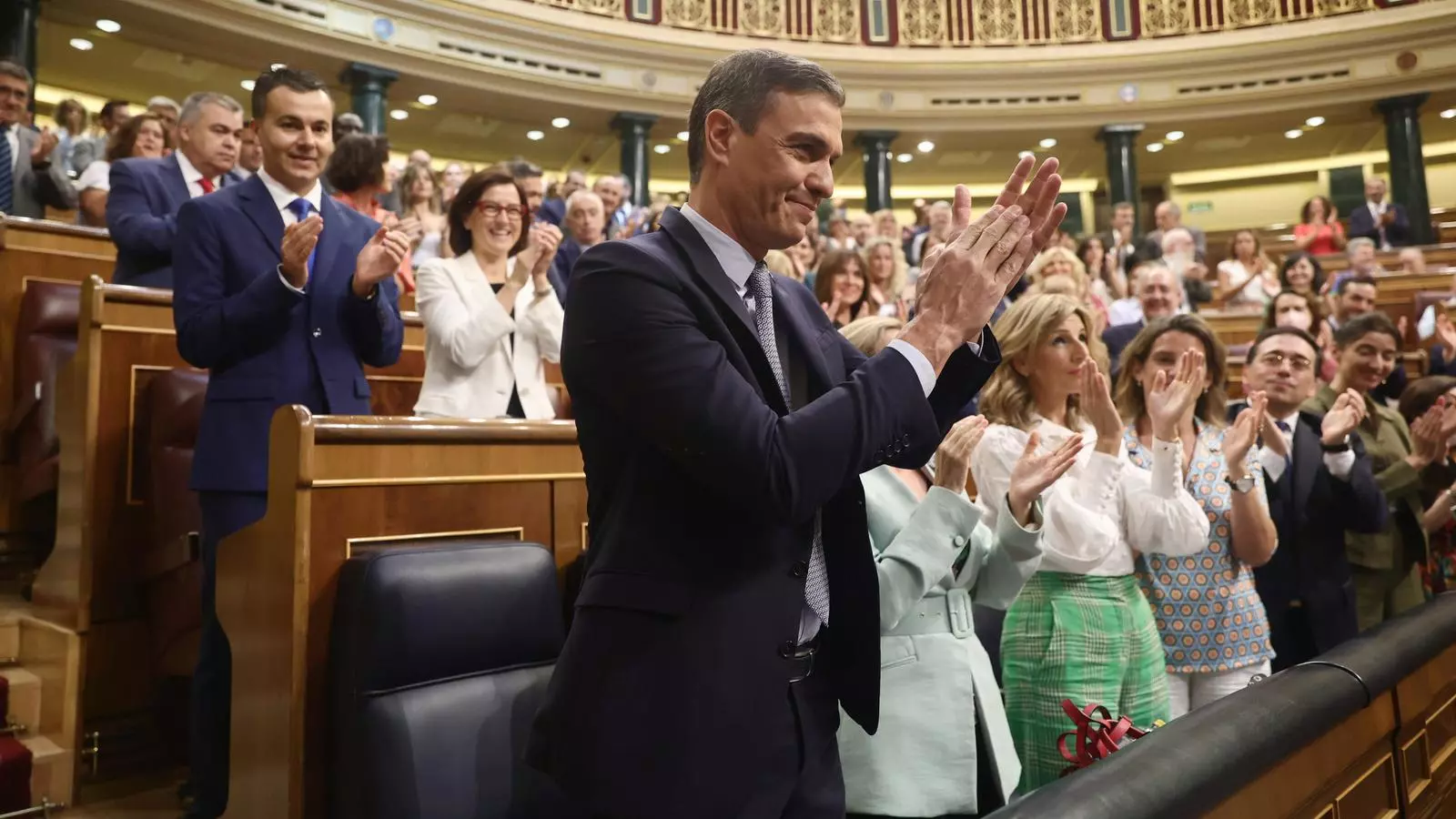 pedro Sánchez applauded today at the Congress of Deputies in Madrid