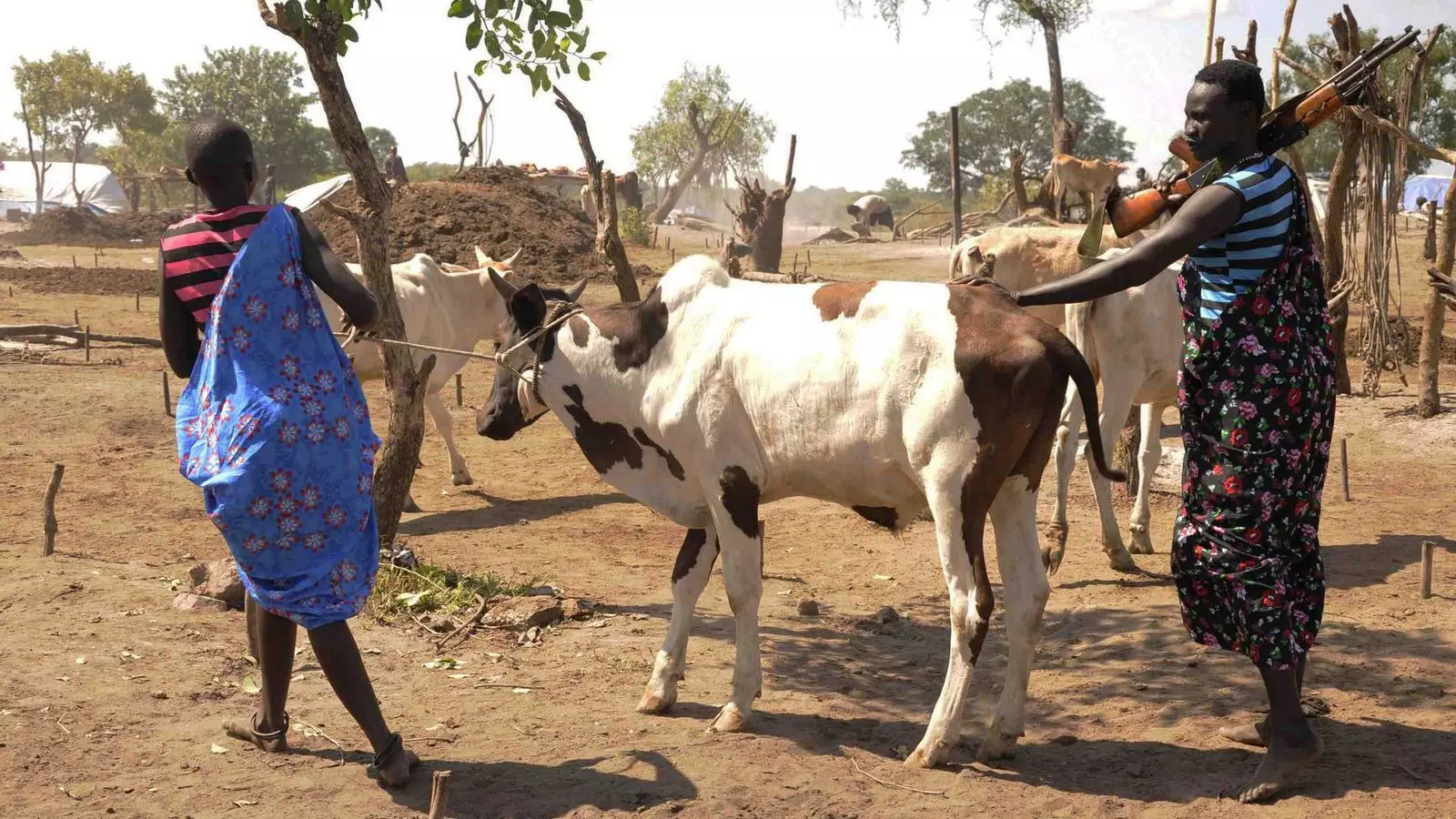Dos homes sud-sudanesos armats mentre pasturen el ramat. JOK SOLOMON /REUTERS