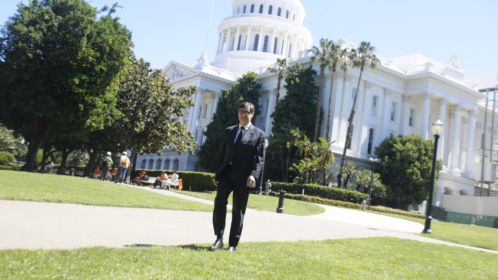 The President of the Generalitat, Salvador Illa, before the California Senate