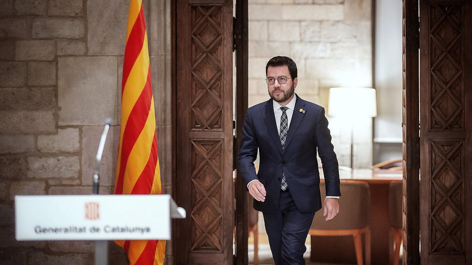 The president of the Government, Pere Aragonès, yesterday in Palau.