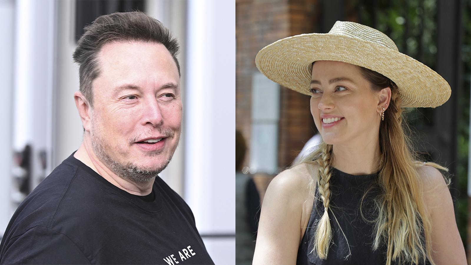 Elon Musk and Amber Heard in a montage