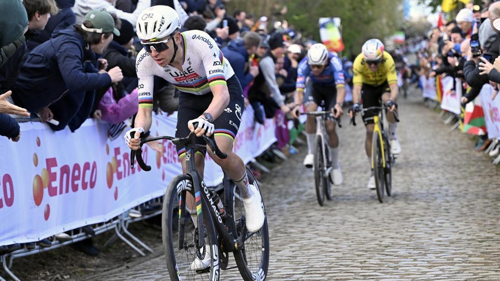 Pogacar, during the last Tour of Flanders