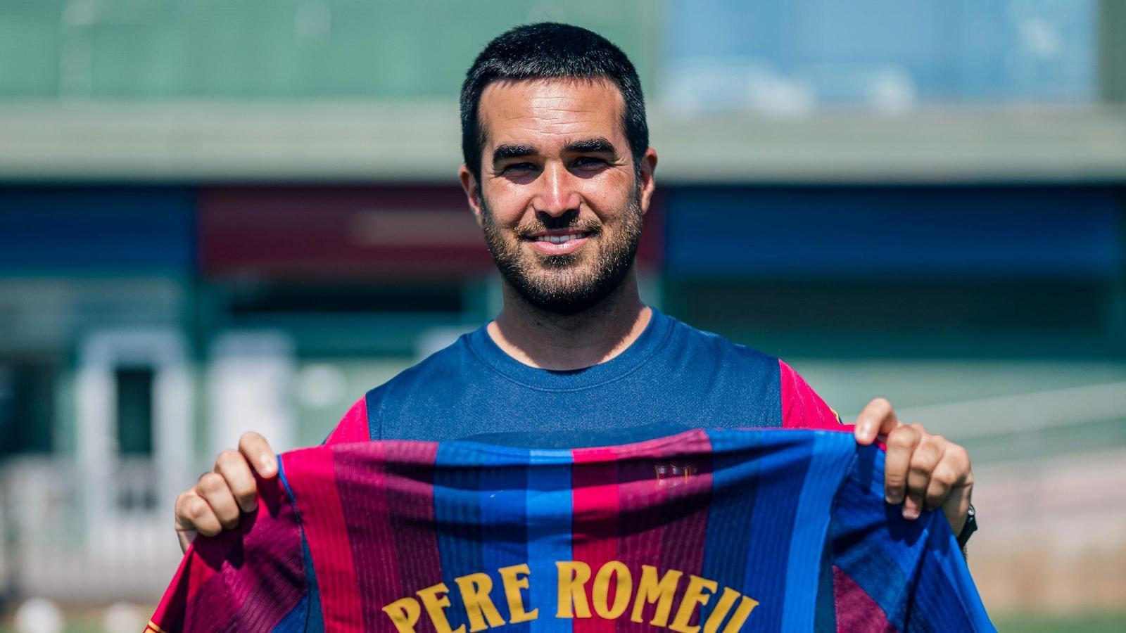 Pere Romeu in the celebration of his 100 matches as coach of Barça