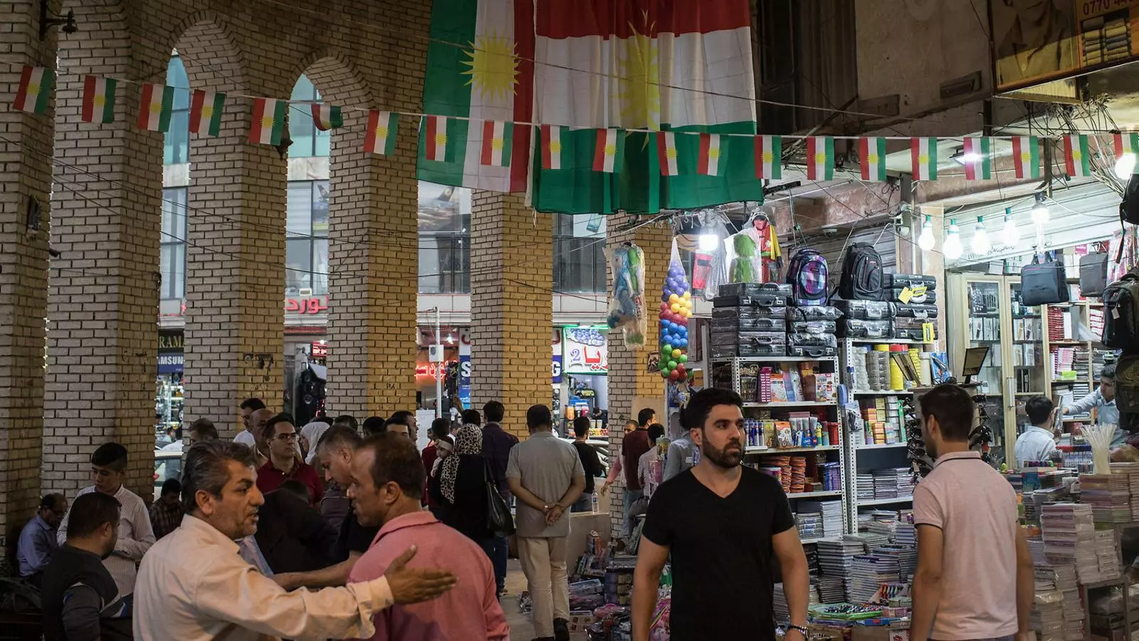 El mercat de la ciutat vella d’Irbil, l’octubre del 2017, durant la celebració del referèndum sobre la independència.