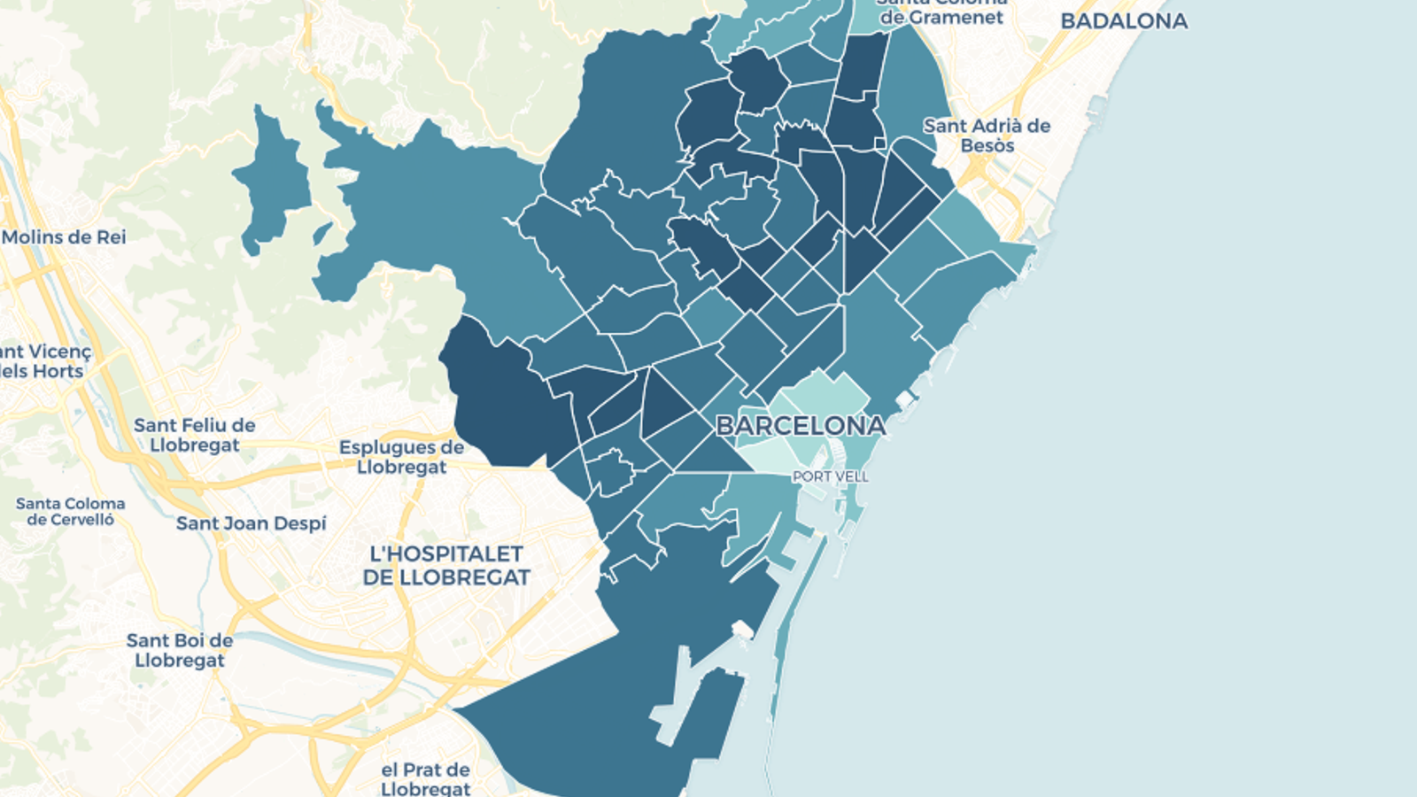 Mapa interactiu: Població amb vacunació completada a Barcelona