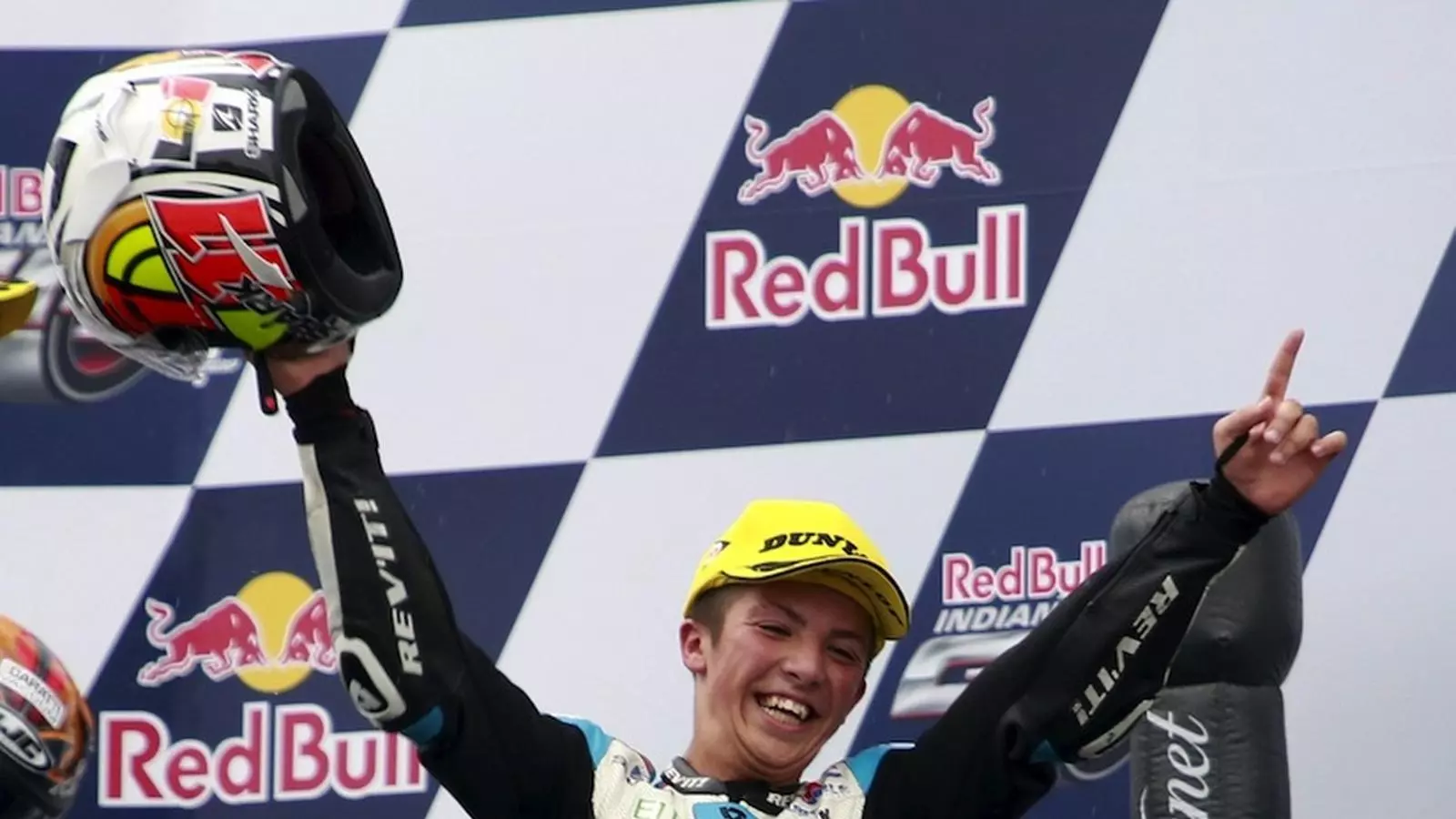 Livio Loi celebra el triomf en la cursa de Moto3 a Indianapolis / BRENT SMITH / REUTERS