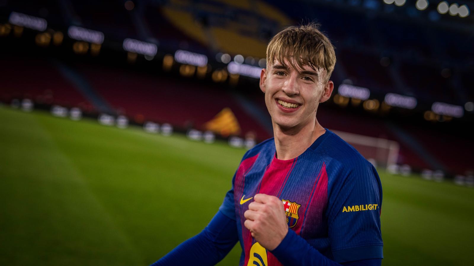 Tommy Marqués during a match with Barça's first team