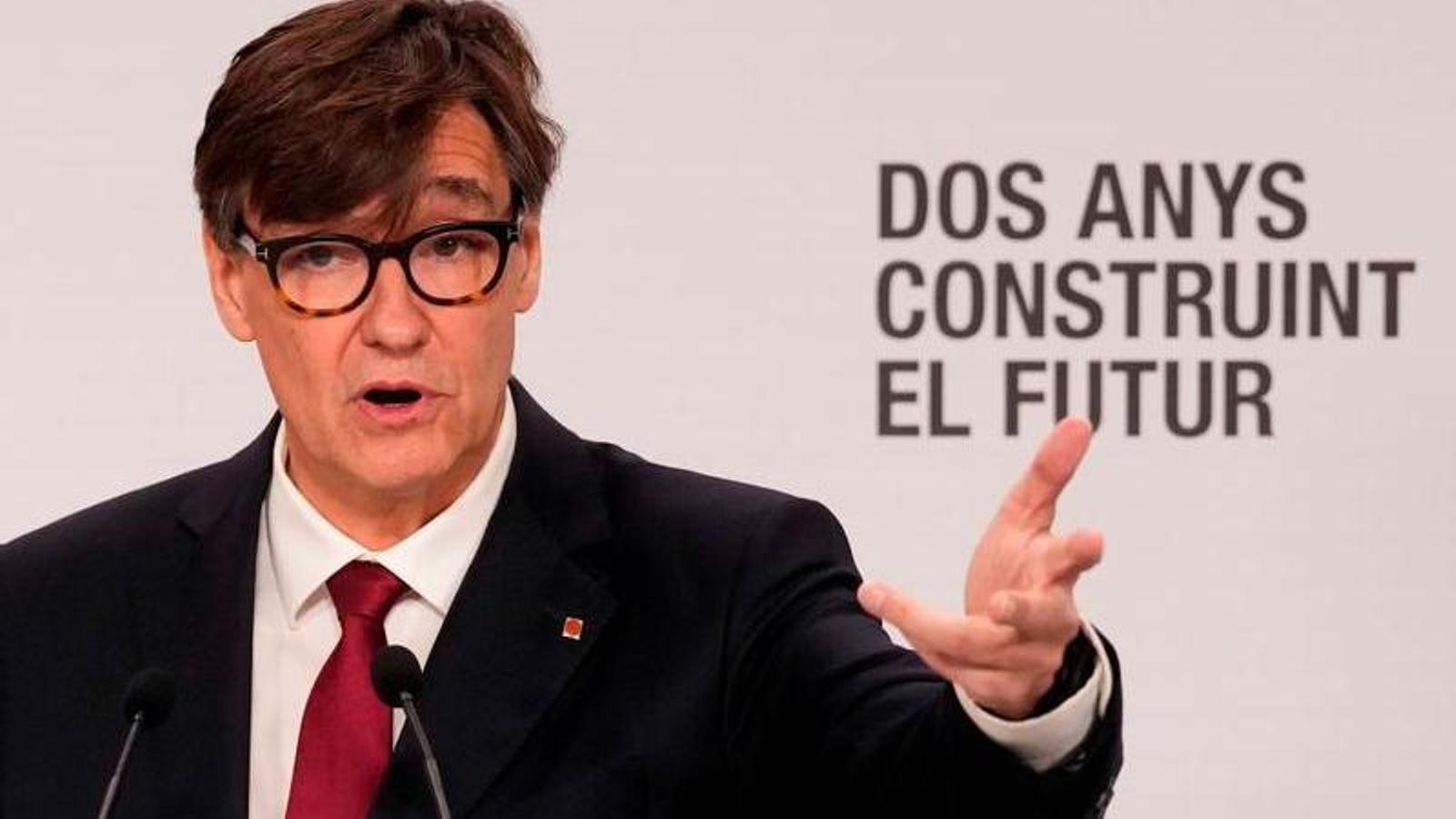 The President of the Generalitat, Salvador Illa, during the press conference to review the political year, on July 31, 2026.