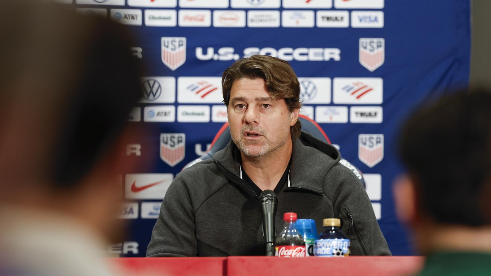 Mauricio Pochettino in a press conference in a recent image.