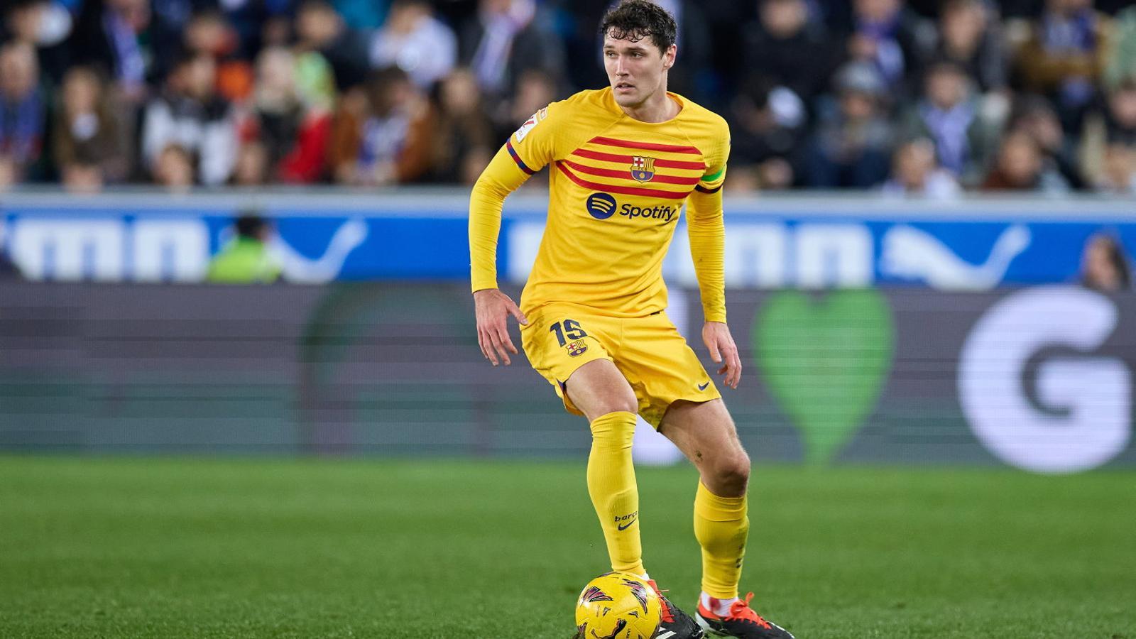 Andreas Christensen dribbling the ball on Saturday at Alavés.