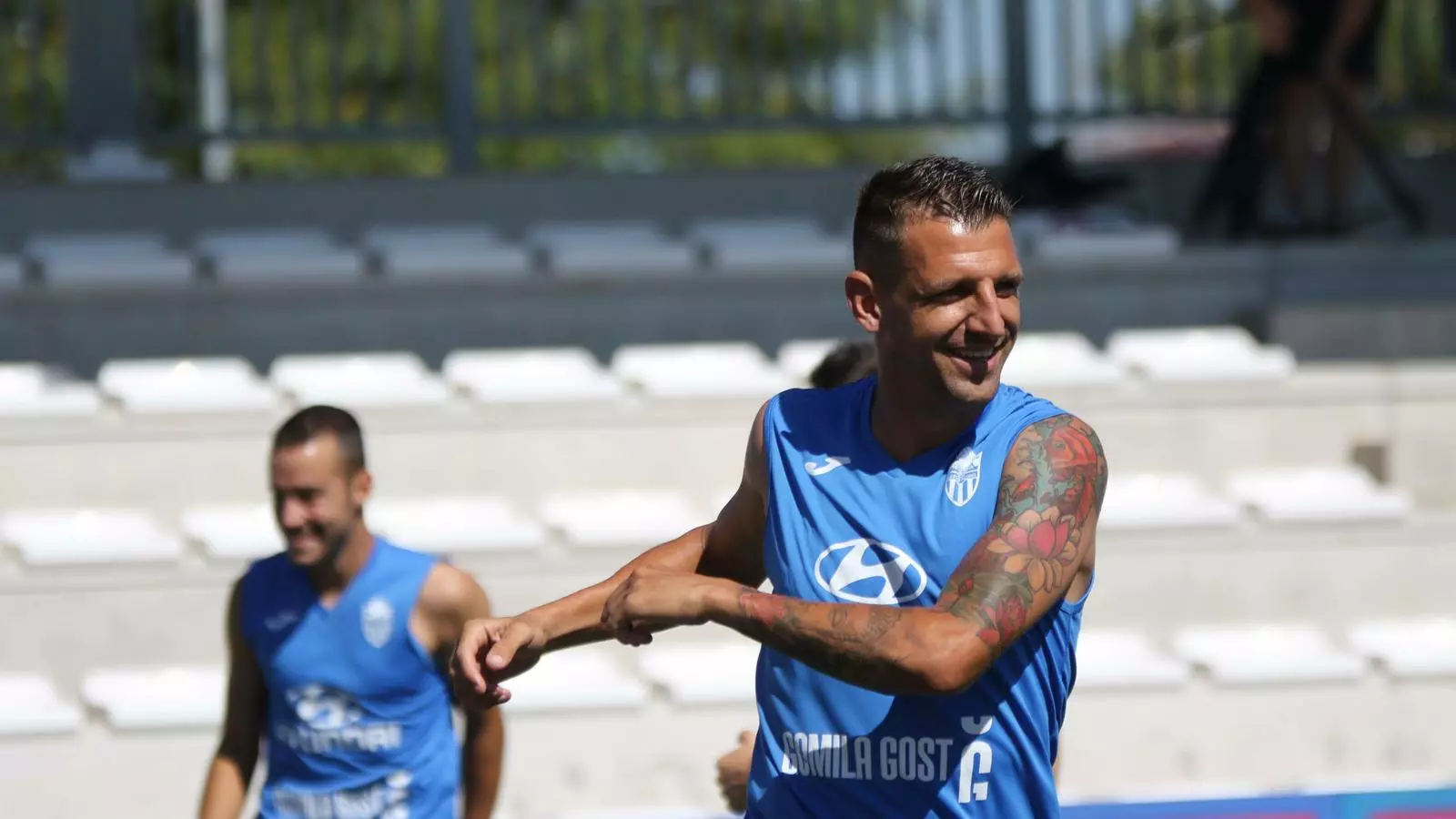 El defensa de l'Atlètic Balears, Guillermo Vallori, en un entrenament previ al partit de tornada contra el Mirandés