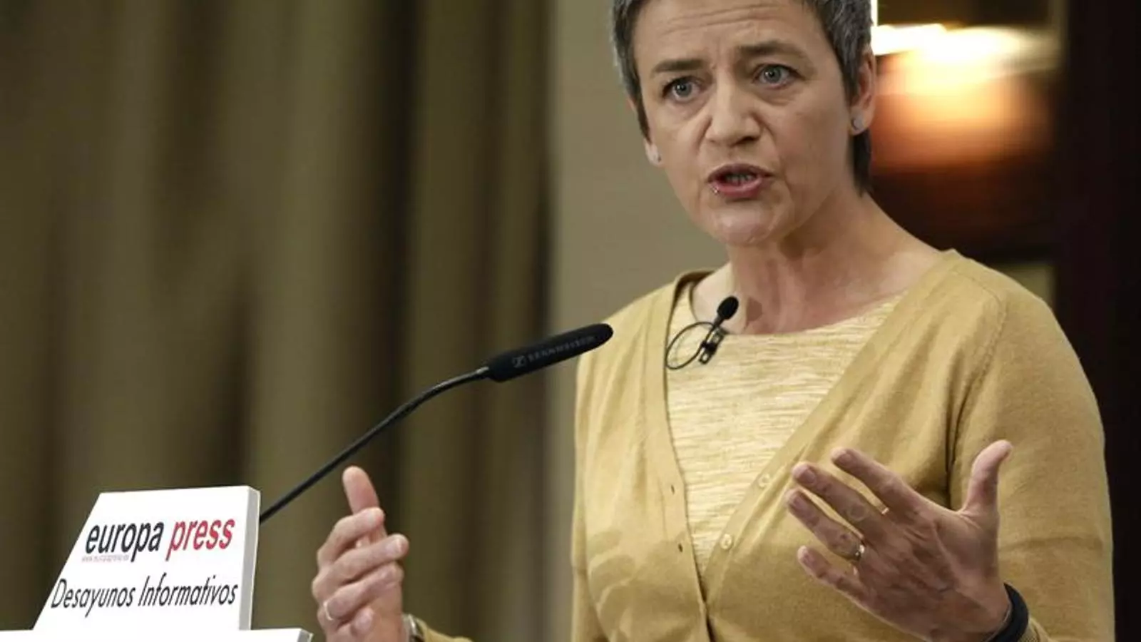 La comissària europea de Competència, Margrethe Vestager, visita per primer cop Madrid des que va assumir el càrrec. EFE