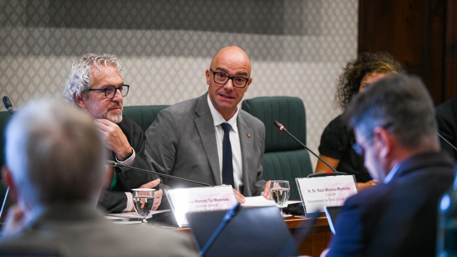 The Minister of Social Rights and Inclusion, Raúl Moreno, during his parliamentary appearance.
