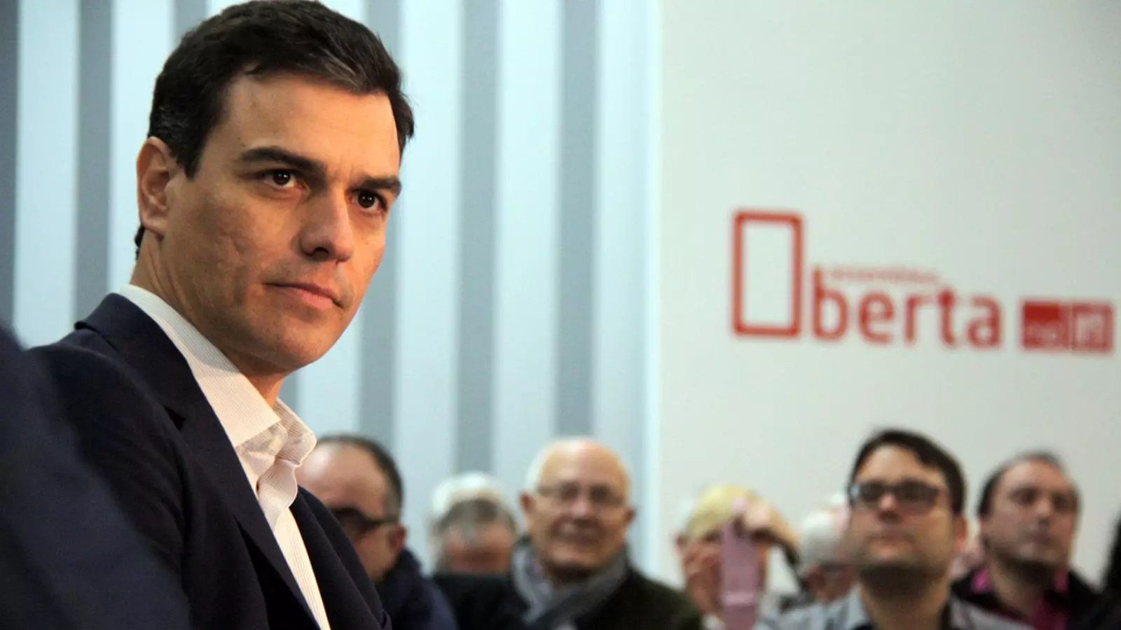 El secretari general del PSOE, Pedro Sánchez, durant l'acte a Viladecans / ACN