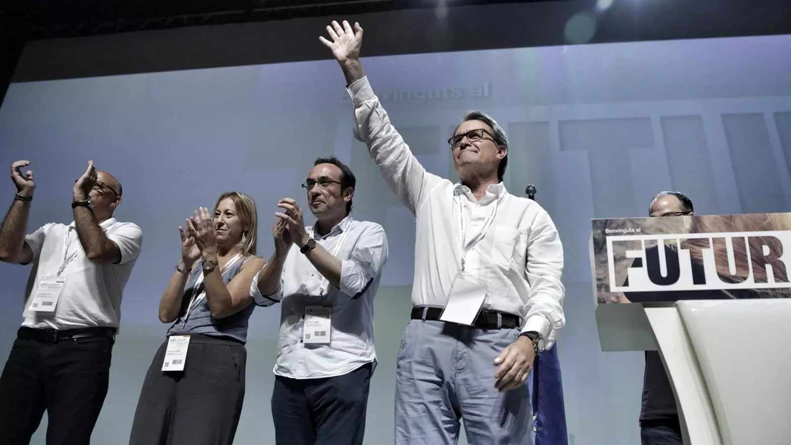 La cúpula de CDC, amb Mas, Rull i Munté al capdavant / PERE VIRGILI