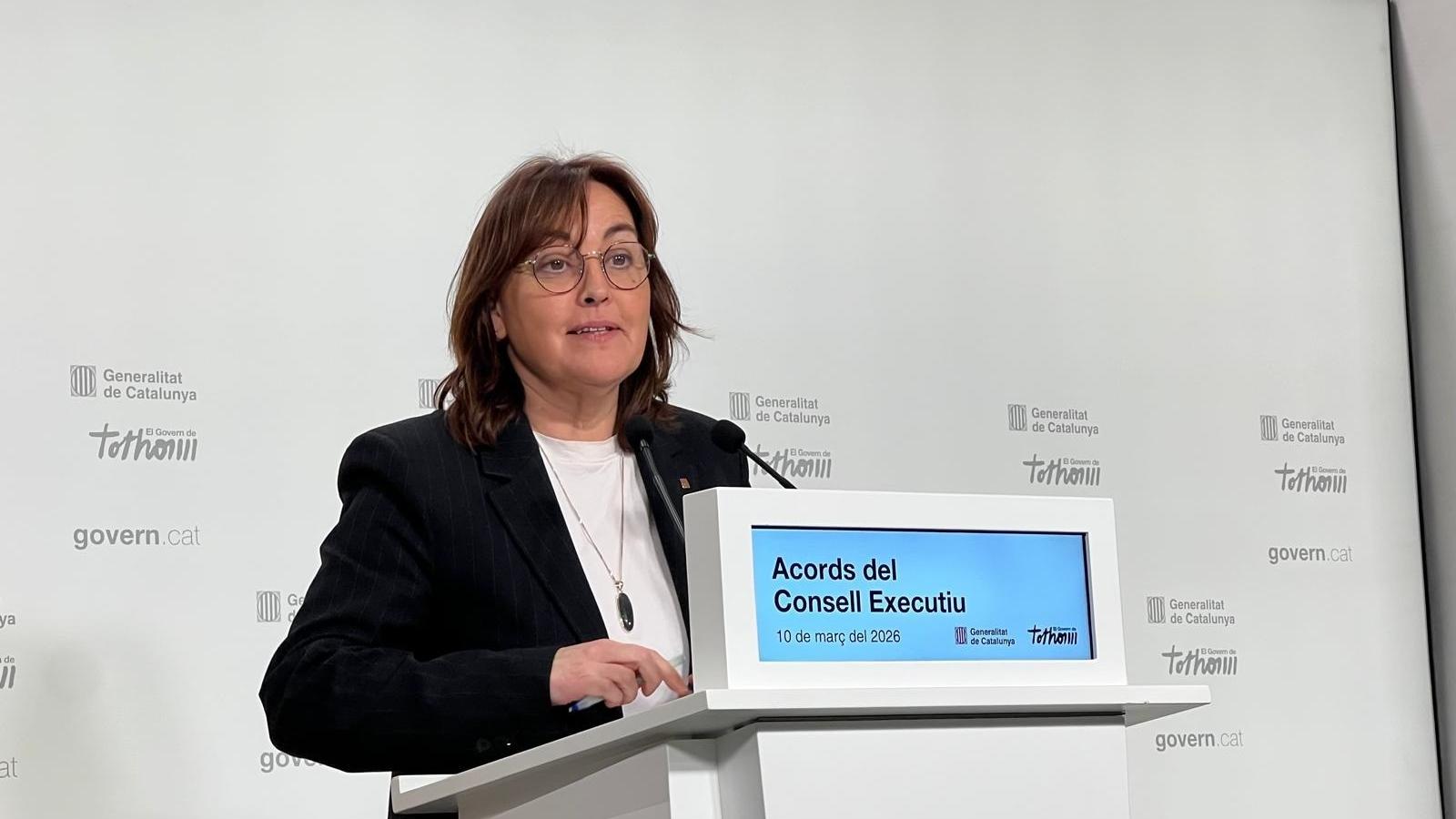 The councilor Sílvia Paneque, at a press conference.