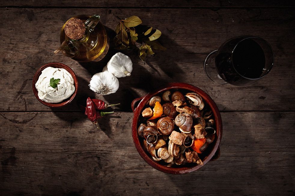 El plat de caragols del Celler Petra.
